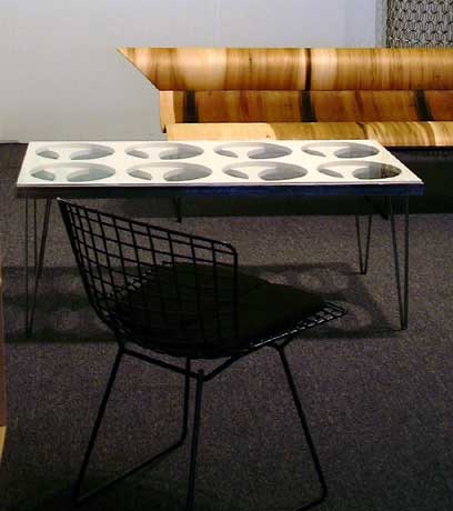 table, glas, plywood, Susan Woods